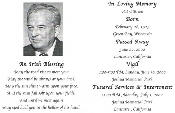 Pat O'Brien memorial