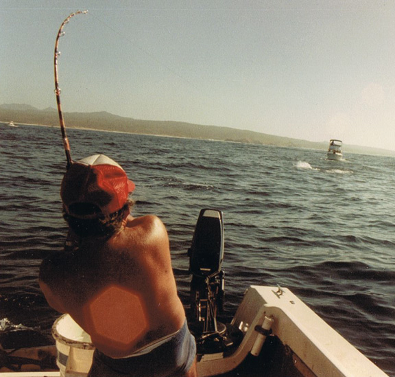 Bill fighting a sword fish