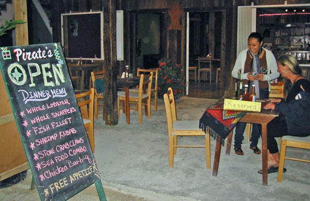 The Pirates waitress bringing chilled wine