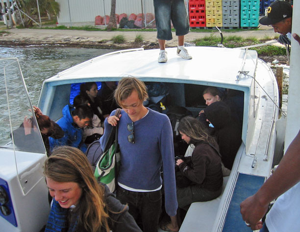 Boarding water taxi