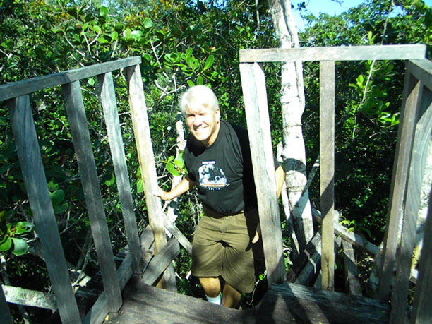 Bill asending stairs