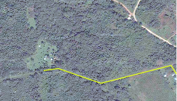 Arial view of access to Lower Dover Field Station