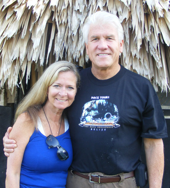 Mel and Bill in front of library