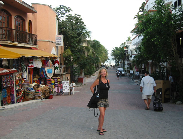 Mel on way to beach