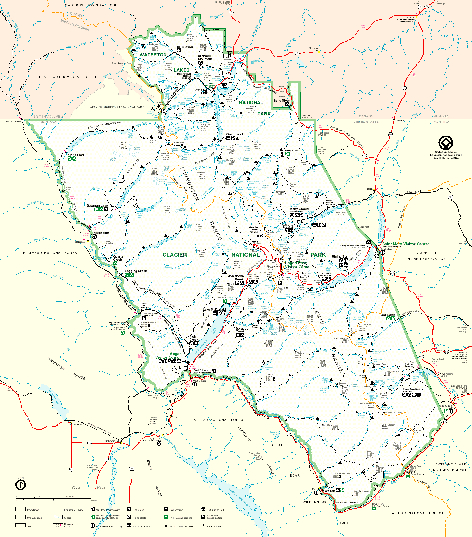 Map of Glacier National Park