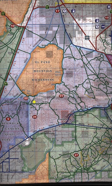 BLM map of Red Rock - Inyokern area