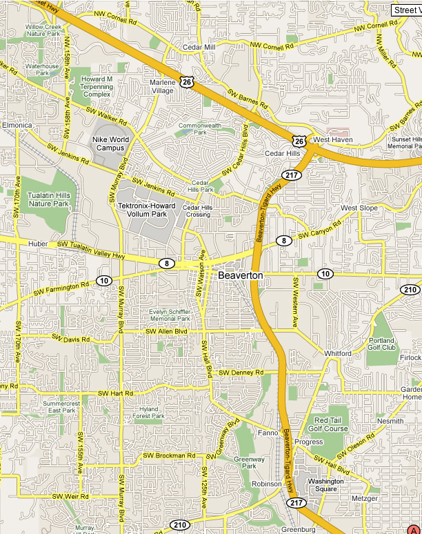 Tigard Cinamas map